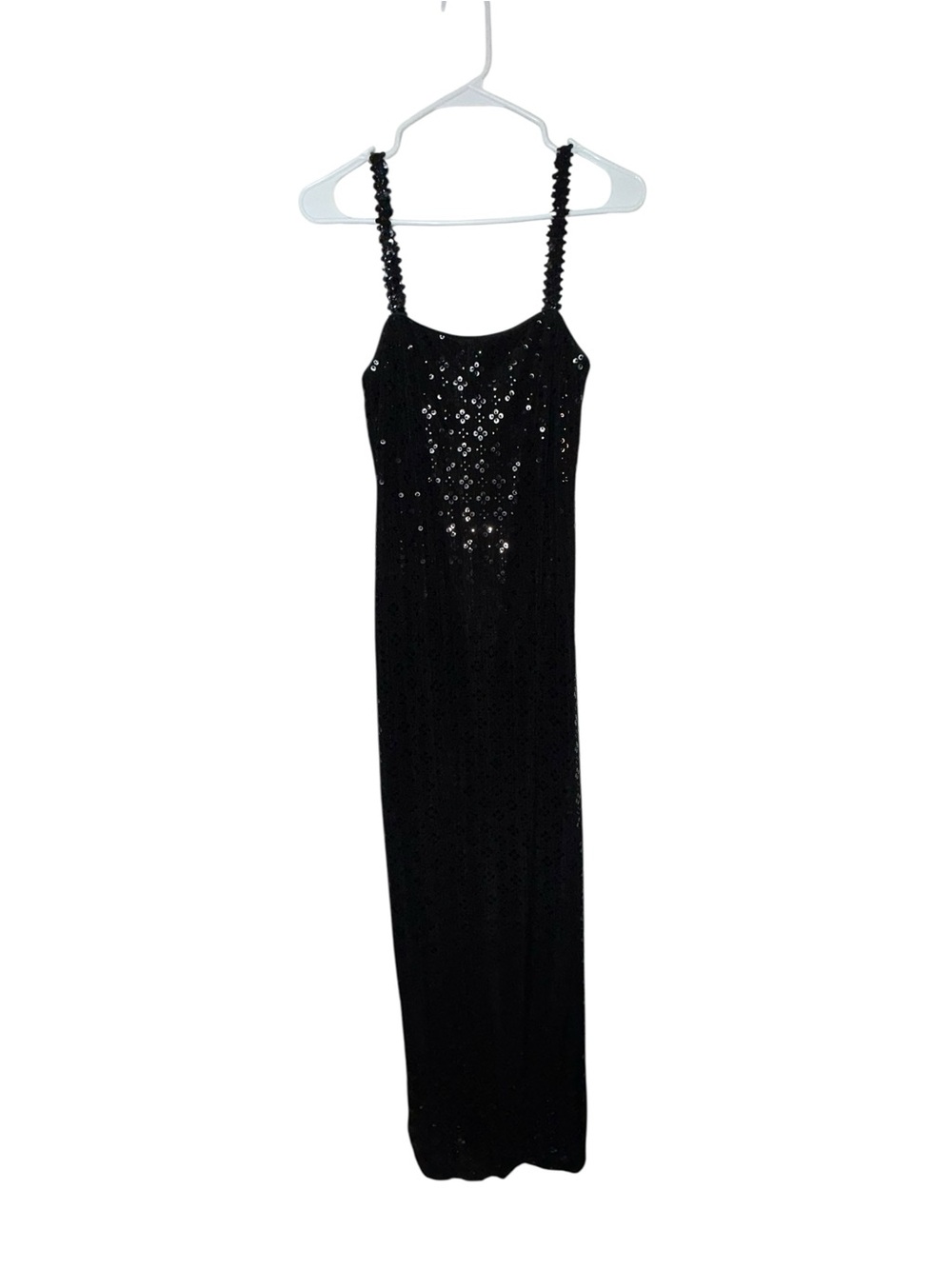Joseph Ribkoff Black Sequin Strap Maxi Dress